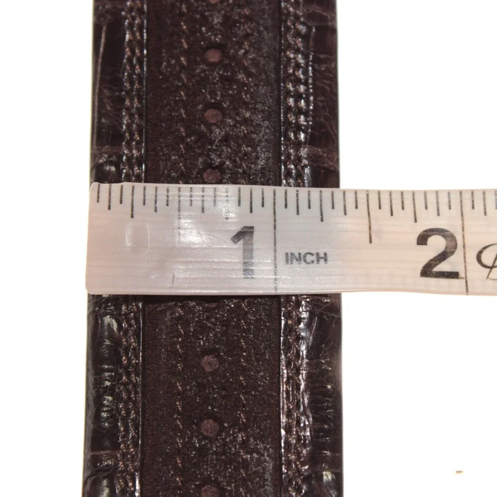 Mezlan NWT Classic Belt Size 36 US in Brown Suede Alligator Leather